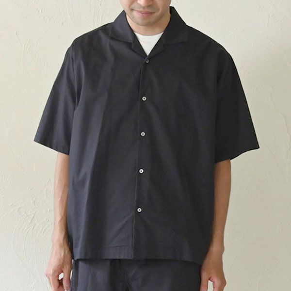 オーガニックコットン メンズ オープンカラーシャツ（半袖）