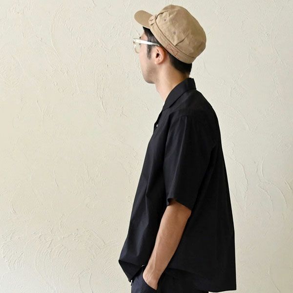 オーガニックコットン メンズ オープンカラーシャツ（半袖）