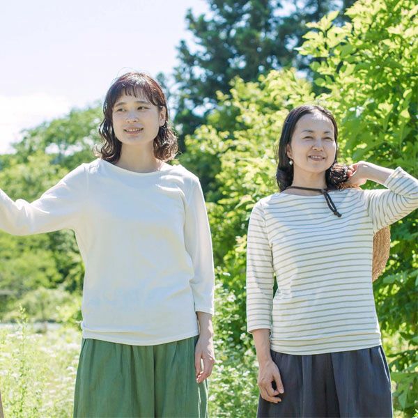オーガニックコットン ボートネックトップ