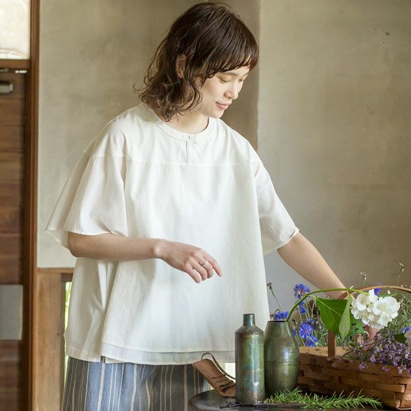 オーガニックコットン サークルヨークトップ