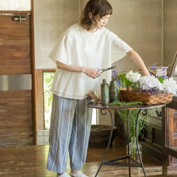 オーガニックコットン サークルヨークトップ