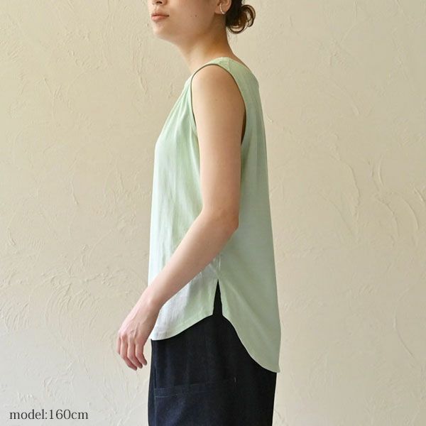 オーガニックコットン ノースリーブトップ