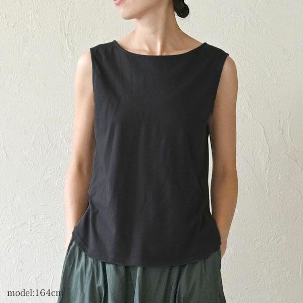 オーガニックコットン ノースリーブトップ