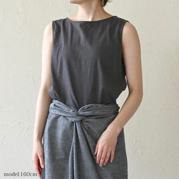 オーガニックコットン ノースリーブトップ