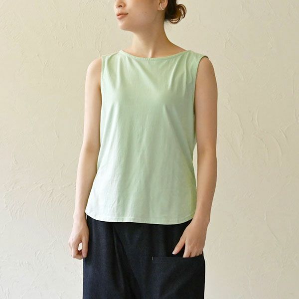 オーガニックコットン ノースリーブトップ