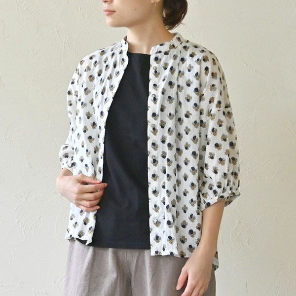 オーガニックコットン ホーリーフラワーバルーンシャツ