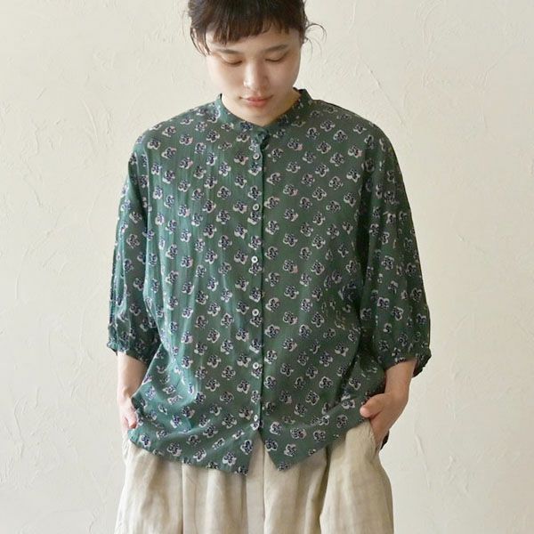 オーガニックコットン ホーリーフラワーバルーンシャツ