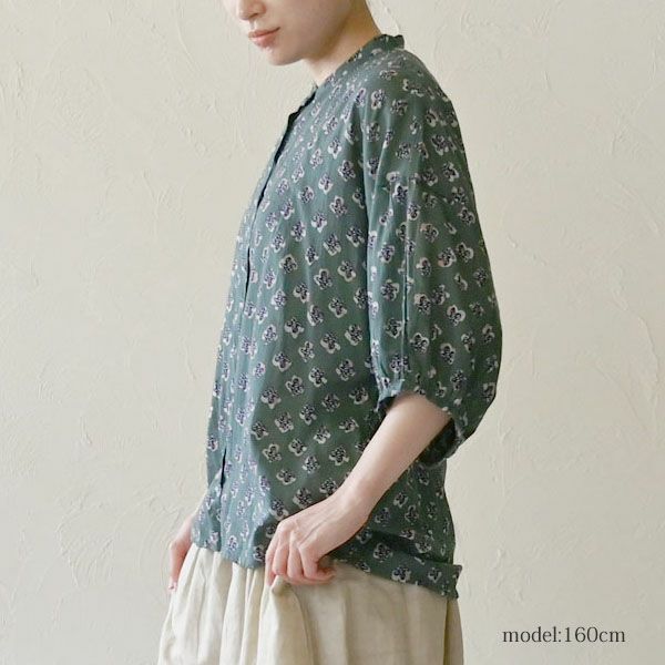 オーガニックコットン ホーリーフラワーバルーンシャツ