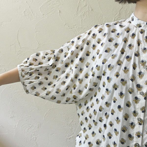 オーガニックコットン ホーリーフラワーバルーンシャツ