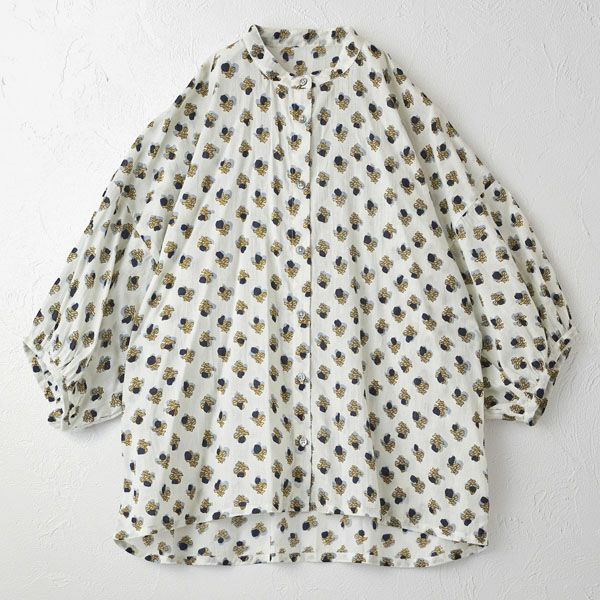 オーガニックコットン ホーリーフラワーバルーンシャツ