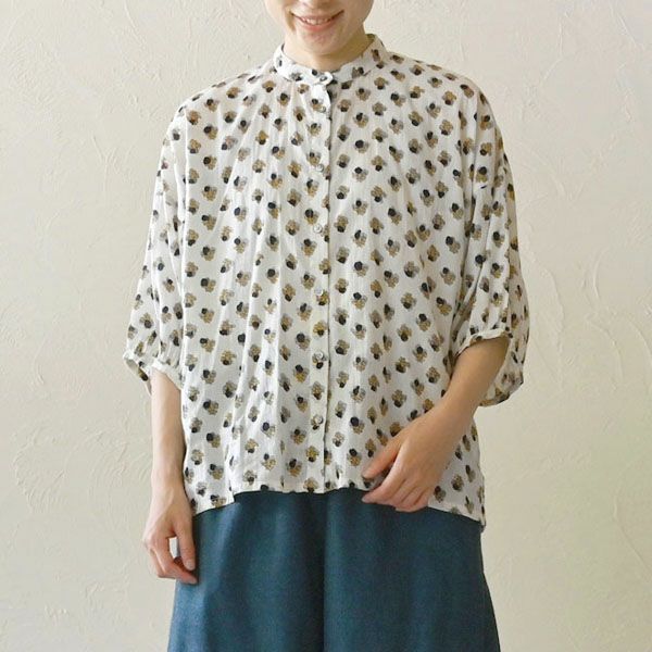 オーガニックコットン ホーリーフラワーバルーンシャツ