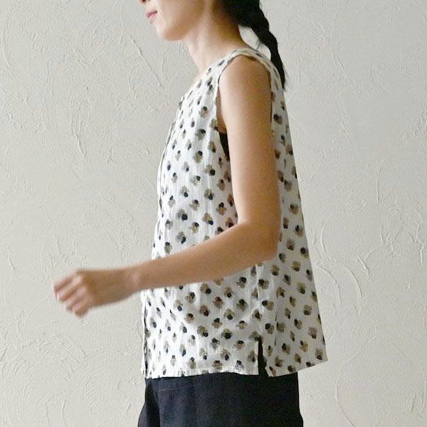 オーガニックコットン ホーリーフラワー2WAYノースリトップ