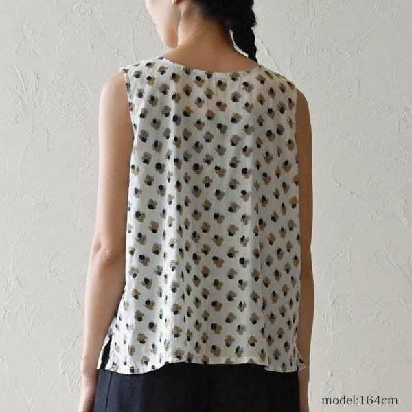 オーガニックコットン ホーリーフラワー2WAYノースリトップ