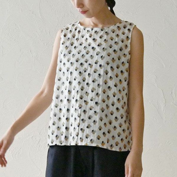 オーガニックコットン ホーリーフラワー2WAYノースリトップ