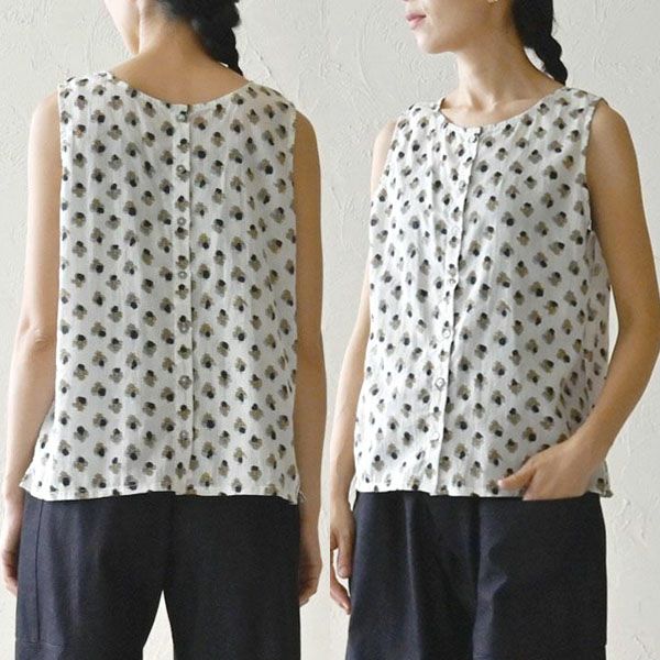 オーガニックコットン ホーリーフラワー2WAYノースリトップ