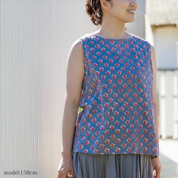 オーガニックコットン ホーリーフラワー2WAYノースリトップ