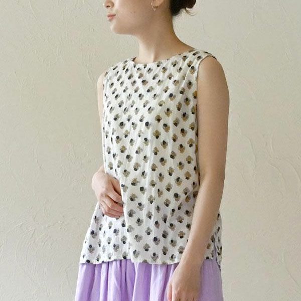 オーガニックコットン ホーリーフラワー2WAYノースリトップ