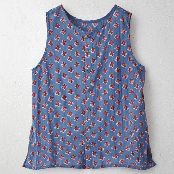 オーガニックコットン ホーリーフラワー2WAYノースリトップ