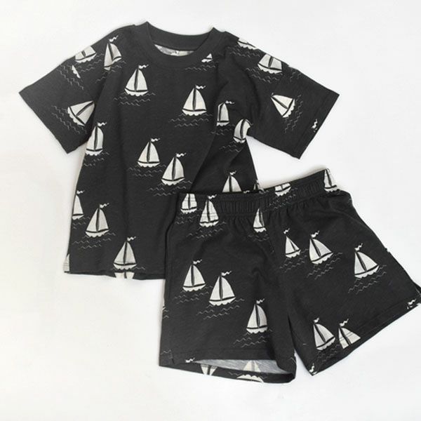 オーガニックコットン キッズショートパンツSailing boats