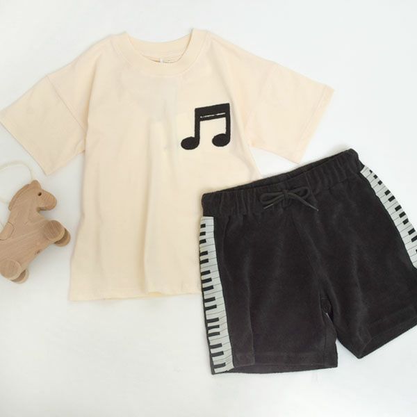 オーガニックコットン キッズテリーショートパンツ Piano