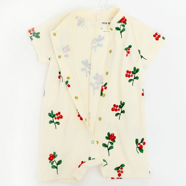 オーガニックコットン ベビー半袖ロンパース Lingonberries