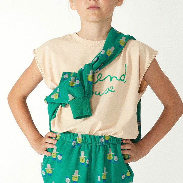 オーガニックコットン キッズ ノースリーブTシャツ Weekend logo