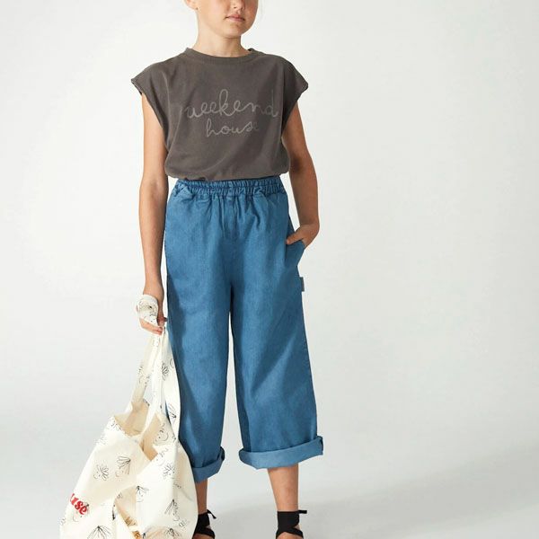 オーガニックコットン キッズ ノースリーブTシャツ Weekend logo