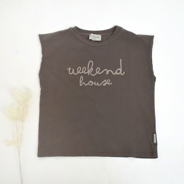 オーガニックコットン キッズ ノースリーブTシャツ Weekend logo
