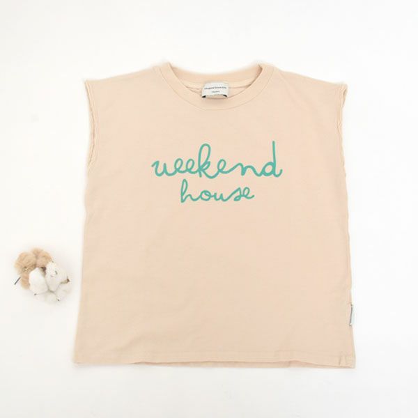 オーガニックコットン キッズ ノースリーブTシャツ Weekend logo