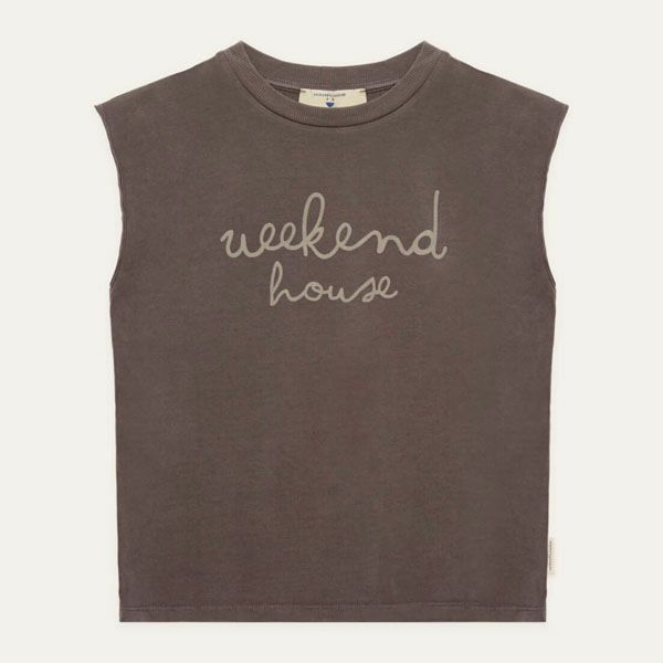 オーガニックコットン キッズ ノースリーブTシャツ Weekend logo