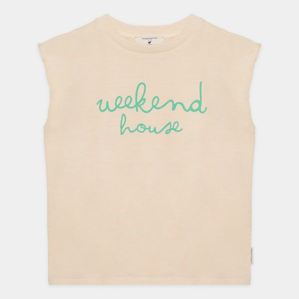 オーガニックコットン キッズ ノースリーブTシャツ Weekend logo