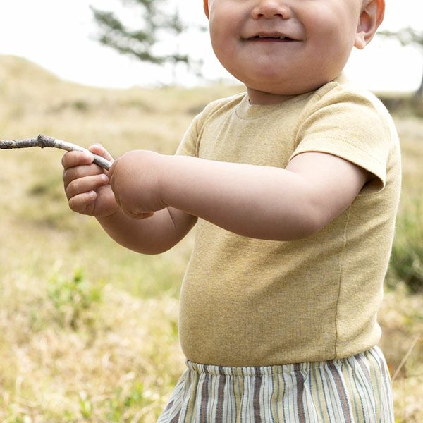 オーガニックコットン ベビーフライスボディスーツ（半袖）