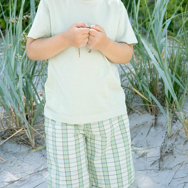 オーガニックコットン キッズ ハーフパンツ（薄手チェック）