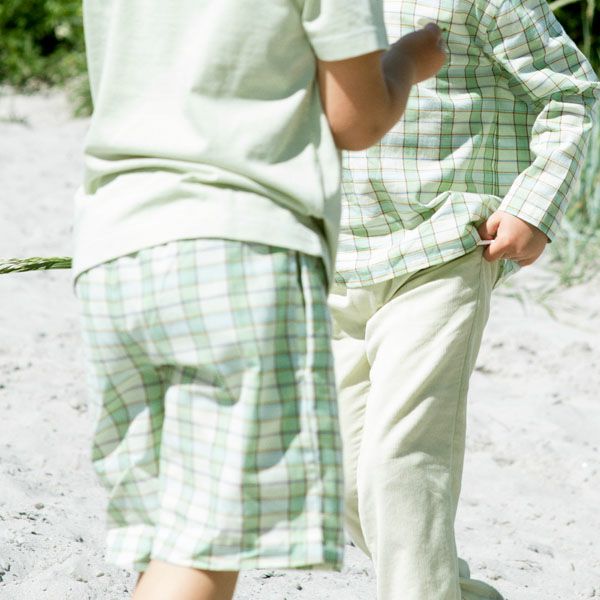 オーガニックコットン キッズ ハーフパンツ（薄手チェック）