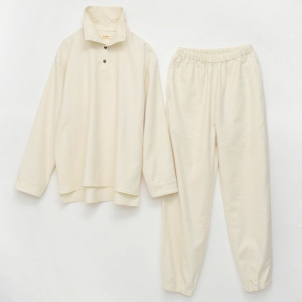 オーガニックコットン 首元2way フランネルパジャマ