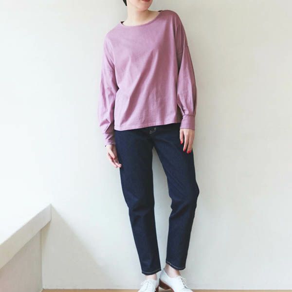 オーガニックコットン 天竺 バルーンスリーブトップ