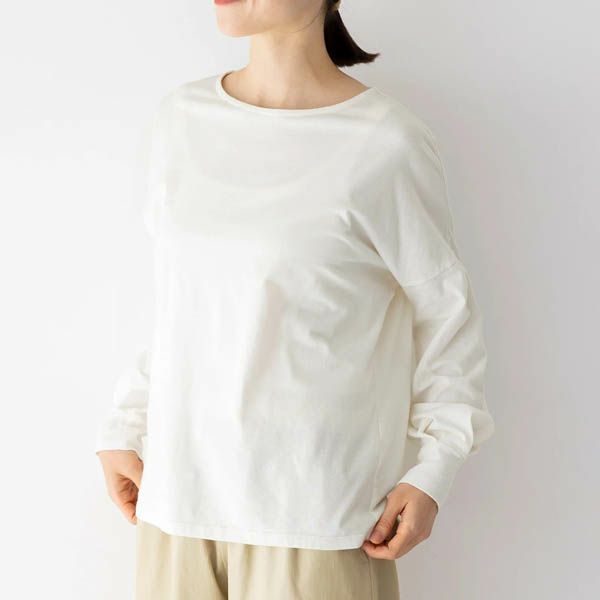 オーガニックコットン 天竺 バルーンスリーブトップ