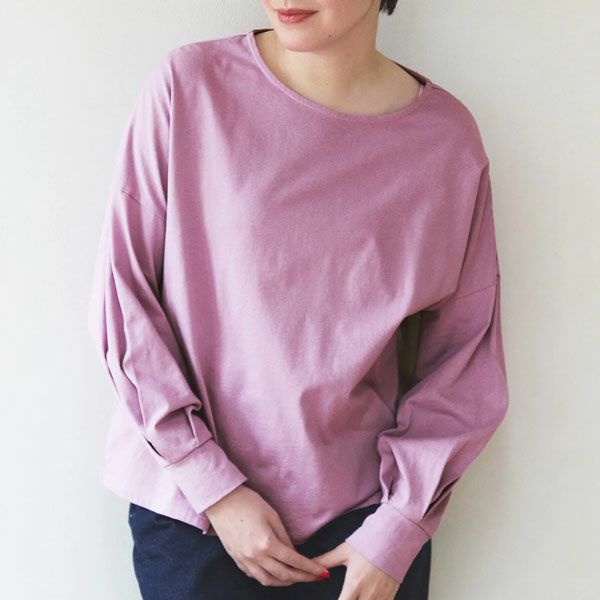 オーガニックコットン 天竺 バルーンスリーブトップ