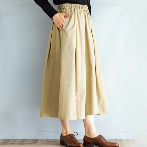 オーガニックコットン ツイル タックスカート