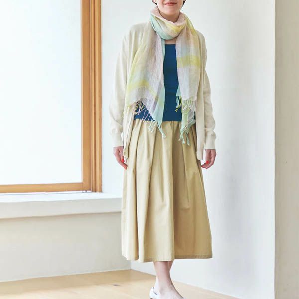 オーガニックコットン ツイル タックスカート