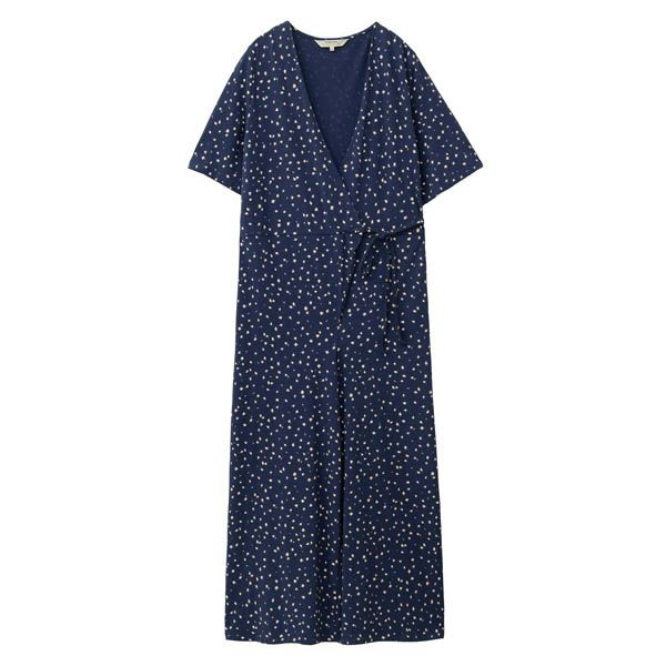 オーガニックコットン ストレッチリーフ柄プリントオールインワン