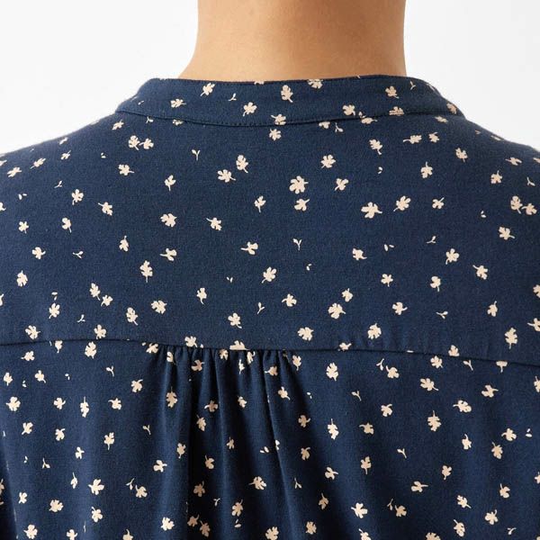 オーガニックコットン ストレッチリーフ柄プリントトップ