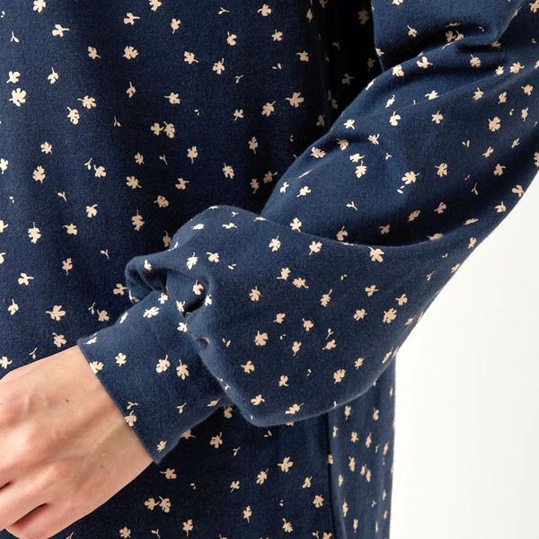 オーガニックコットン ストレッチリーフ柄プリントトップ