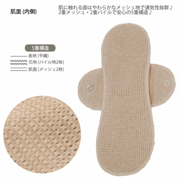 オーガニックコットン 布ナプキン Luna Angel plus レギュラー メッシュ