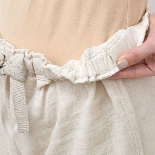 オーガニックコットン＆リネン ダブルガーゼ スラウチパンツ