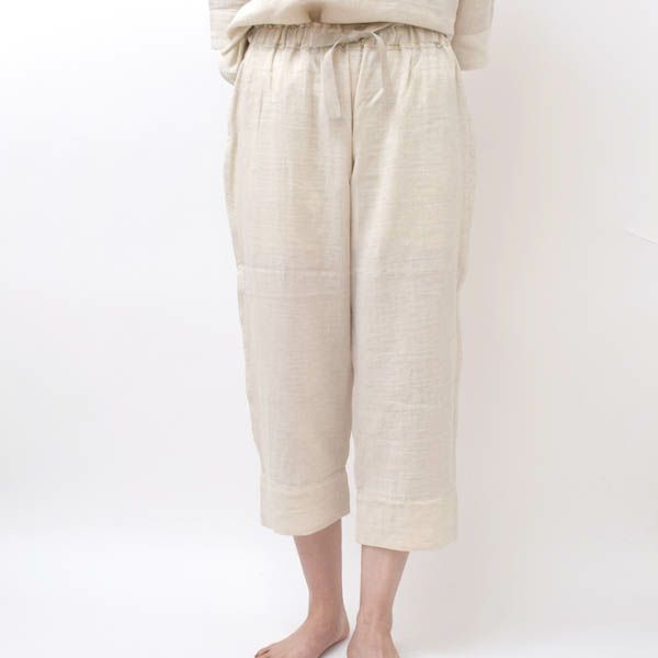 オーガニックコットン＆リネン ダブルガーゼ スラウチパンツ