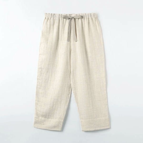 オーガニックコットン＆リネン ダブルガーゼ スラウチパンツ
