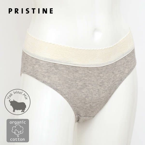 オーガニックコットン＆ヤク レース付きテレコショーツ