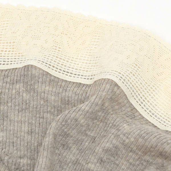 オーガニックコットン＆ヤク レース付きテレコショーツ