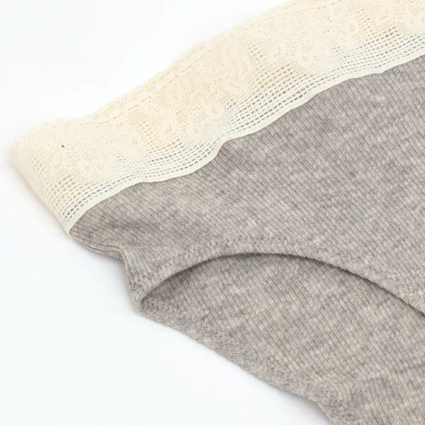 オーガニックコットン＆ヤク レース付きテレコショーツ